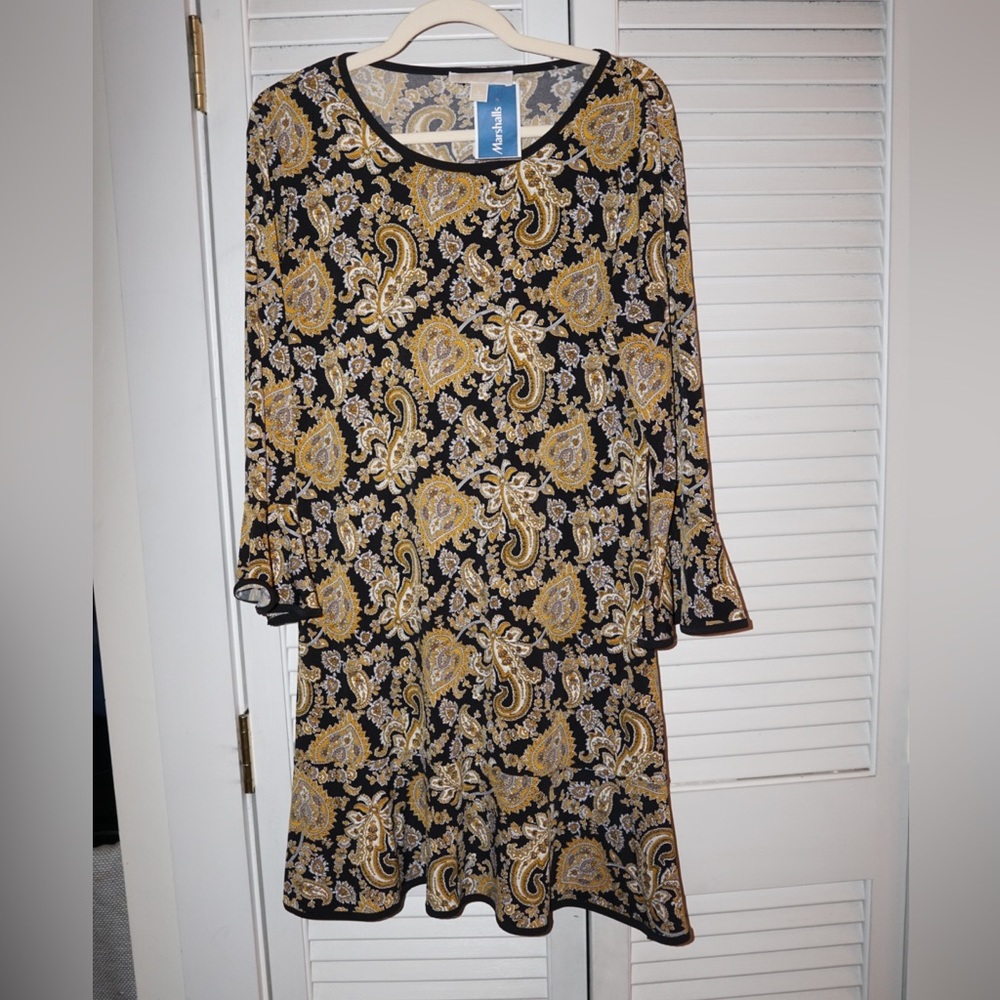 Black and Gold MICHAEL Michael Kors Dress Size Large NWT